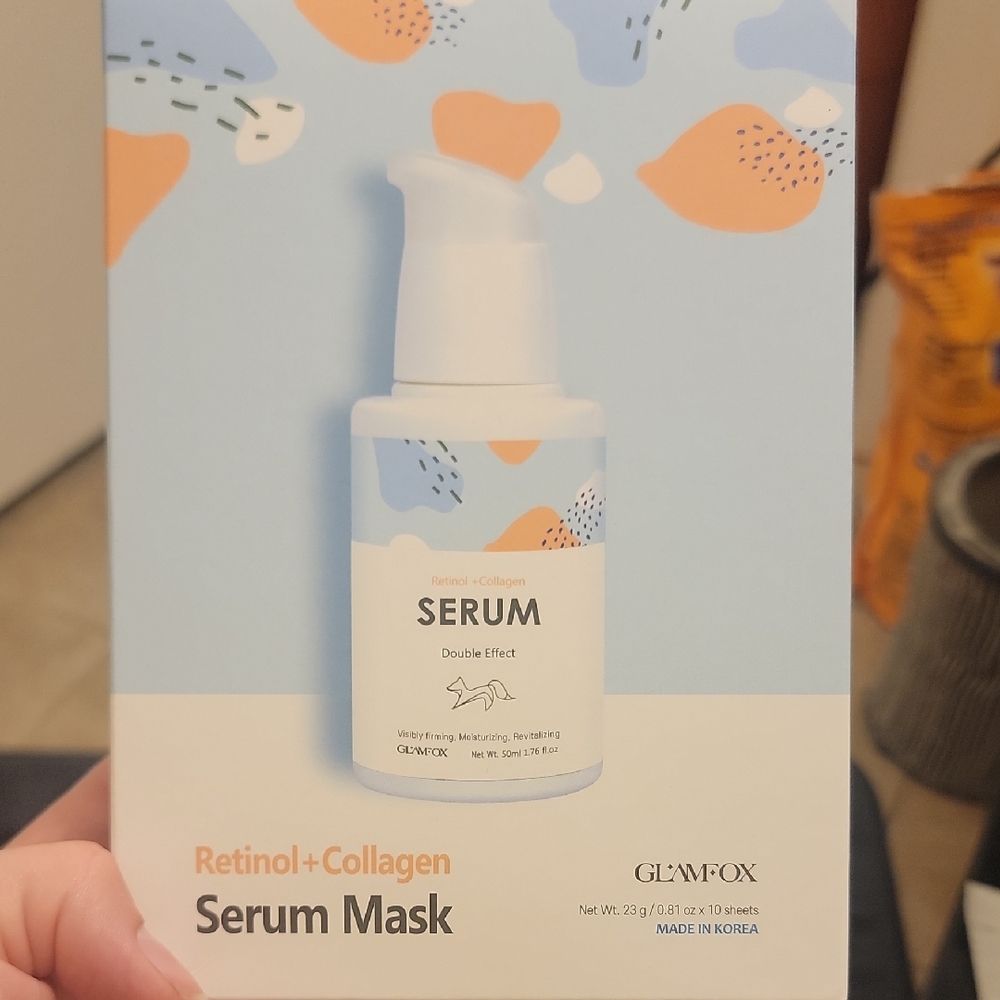 glamfoxx Retinol + Collagen Serum Mask - White and Orange